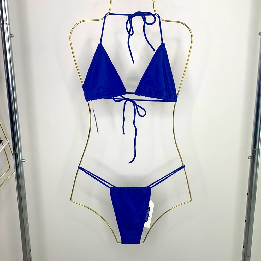 River Smokeshow blue string bikini